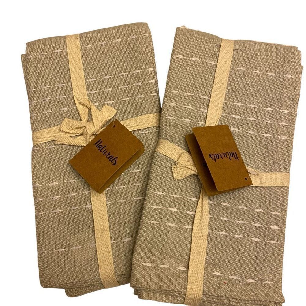 Naturals Table Linens Gray Cloth Napkins‎ 2 sets of 2 NWT
